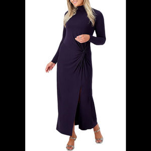 Studio Park x Shawn Killinger Knit Mock-Neck Maxi Dress Midnight - Petite